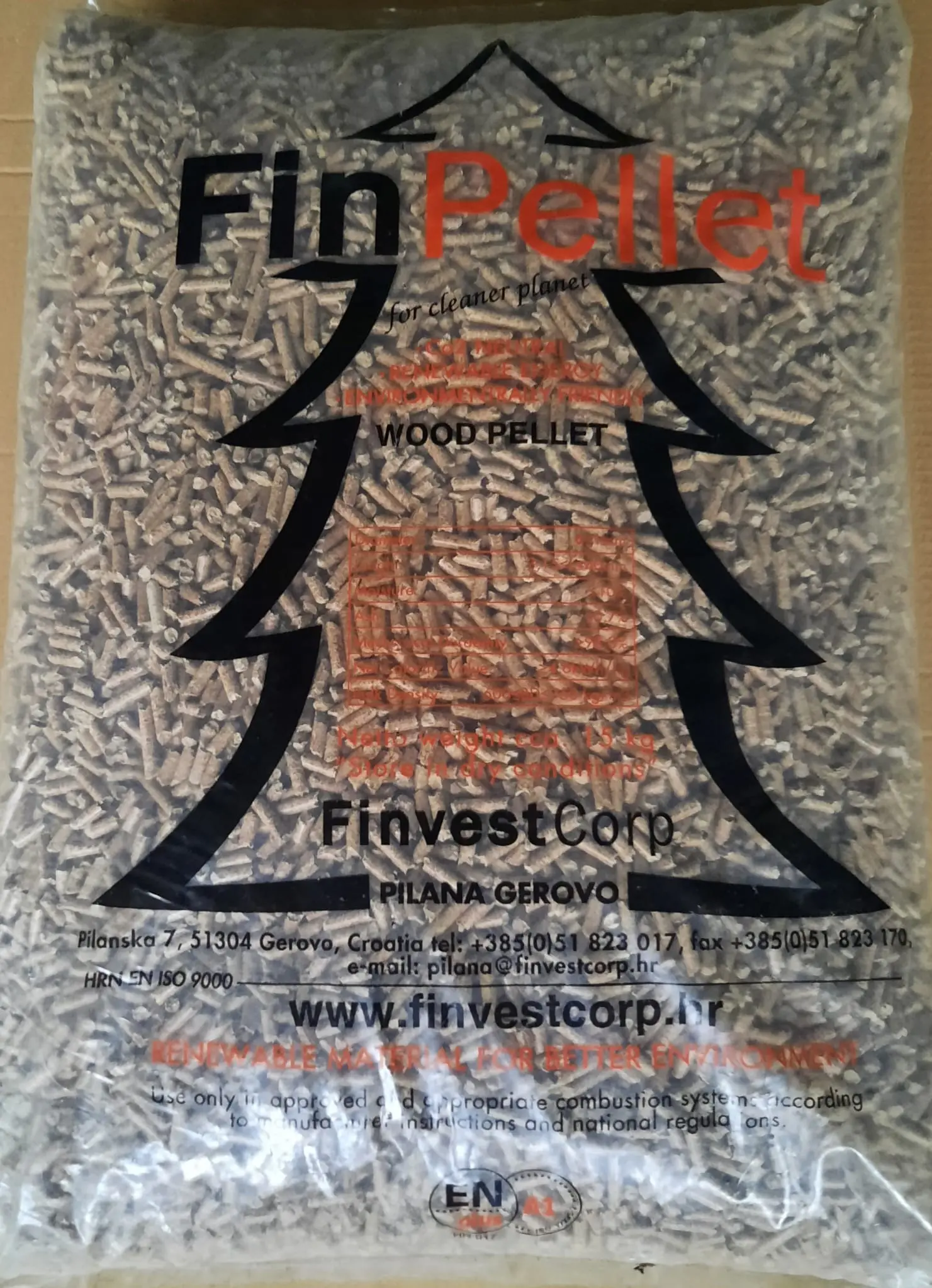 FINVEST peleti-EN PLUS A1-DOSTAVA